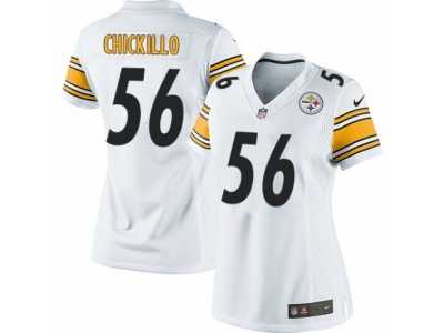 Women's Nike Pittsburgh Steelers #56 Anthony Chickillo Limited White NFL Jersey