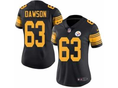 Women's Nike Pittsburgh Steelers #63 Dermontti Dawson Limited Black Rush NFL Jersey
