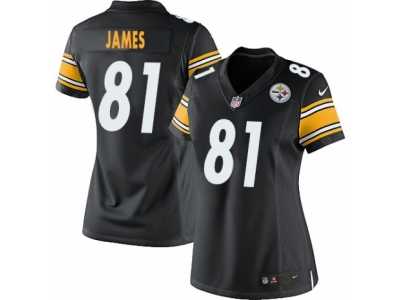 Women's Nike Pittsburgh Steelers #81 Jesse James Limited Black Team Color NFL Jersey