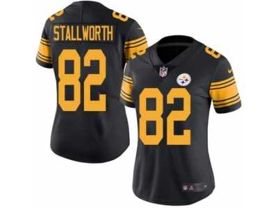 Women's Nike Pittsburgh Steelers #82 John Stallworth Limited Black Rush NFL Jersey