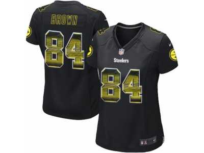 Women's Nike Pittsburgh Steelers #84 Antonio Brown Limited Black Strobe NFL Jersey