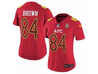 Women's Nike Pittsburgh Steelers #84 Antonio Brown Limited Red 2017 Pro Bowl NFL Jersey