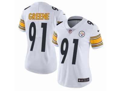 Women's Nike Pittsburgh Steelers #91 Kevin Greene Vapor Untouchable Limited White NFL Jersey