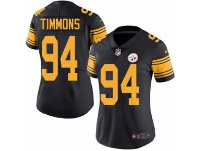 Women's Nike Pittsburgh Steelers #94 Lawrence Timmons Limited Black Rush NFL Jersey