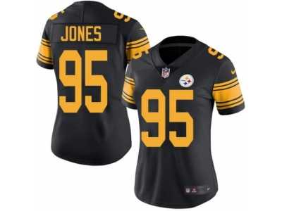 Women's Nike Pittsburgh Steelers #95 Jarvis Jones Limited Black Rush NFL Jersey