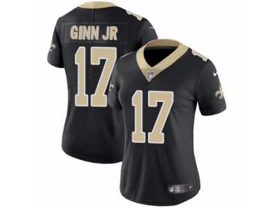 Women's Nike New Orleans Saints #17 Ted Ginn Jr Vapor Untouchable Limited Black Team Color NFL Jersey