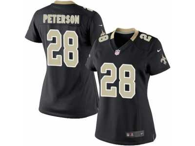 Women's Nike New Orleans Saints #28 Adrian Peterson Limited Black Team Color NFL Jersey