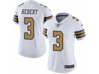 Women's Nike New Orleans Saints #3 Bobby Hebert Limited White Rush NFL Jersey