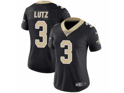 Women's Nike New Orleans Saints #3 Will Lutz Vapor Untouchable Limited Black Team Color NFL Jersey
