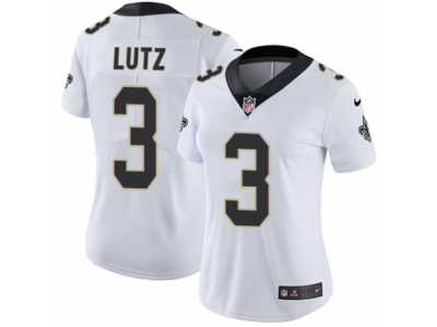 Women's Nike New Orleans Saints #3 Will Lutz Vapor Untouchable Limited White NFL Jersey