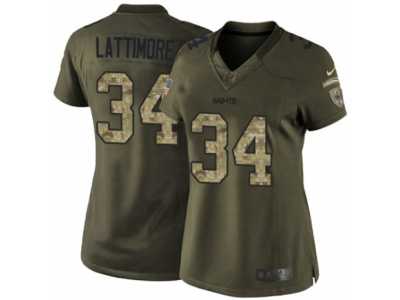 Women's Nike New Orleans Saints #34 Marshon Lattimore Limited Green Salute to Service NFL Jersey