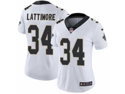 Women's Nike New Orleans Saints #34 Marshon Lattimore Limited White NFL Jersey