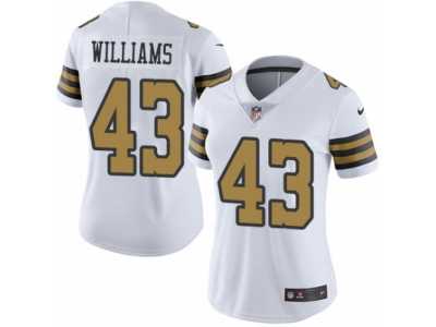 Women's Nike New Orleans Saints #43 Marcus Williams Limited White Rush NFL Jersey
