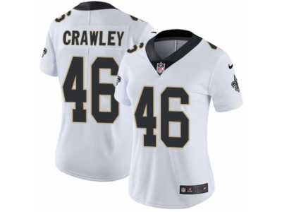 Women's Nike New Orleans Saints #46 Ken Crawley Vapor Untouchable Limited White NFL Jersey