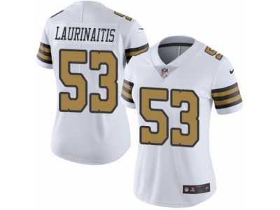 Women's Nike New Orleans Saints #53 James Laurinaitis Limited White Rush NFL Jersey