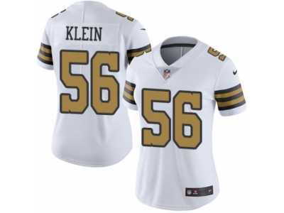 Women's Nike New Orleans Saints #56 A.J. Klein Limited White Rush NFL Jersey
