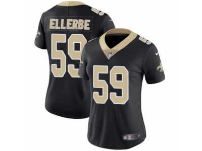 Women's Nike New Orleans Saints #59 Dannell Ellerbe Vapor Untouchable Limited Black Team Color NFL Jersey