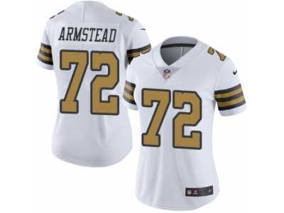 Women's Nike New Orleans Saints #72 Terron Armstead Limited White Rush NFL Jersey