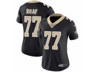 Women's Nike New Orleans Saints #77 Willie Roaf Vapor Untouchable Limited Black Team Color NFL Jersey