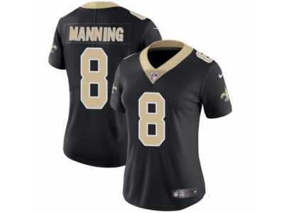 Women's Nike New Orleans Saints #8 Archie Manning Vapor Untouchable Limited Black Team Color NFL Jersey