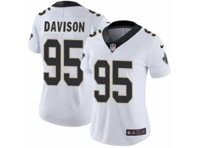 Women's Nike New Orleans Saints #95 Tyeler Davison Vapor Untouchable Limited White NFL Jersey