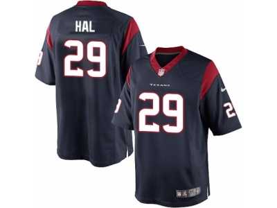 Youth Nike Houston Texans #29 Andre Hal Limited Navy Blue Team Color NFL Jersey