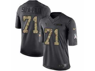 Youth Nike Houston Texans #71 Xavier Su'a-Filo Limited Black 2016 Salute to Service NFL Jersey
