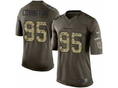 Youth Nike Houston Texans #95 Christian Covington Limited Green Salute to Service NFL Jersey
