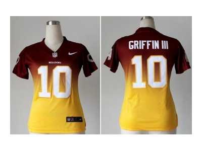 Nike women jerseys washington redskins #10 robert griffin iii red-yellow[Elite II drift fashion]