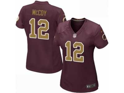 Women's Nike Washington Redskins #12 Colt McCoy Game Burgundy Red Gold Number Alternate 80TH Anniversary NFL Jersey