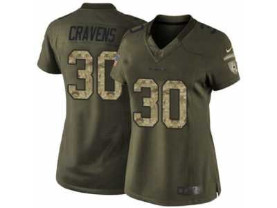Women's Nike Washington Redskins #30 Su'a Cravens Limited Green Salute to Service NFL Jersey