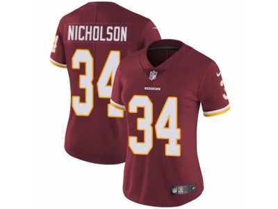Women's Nike Washington Redskins #34 Montae Nicholson Vapor Untouchable Limited Burgundy Red Team Color NFL Jersey
