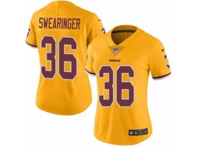 Women's Nike Washington Redskins #36 D.J. Swearinger Limited Gold Rush NFL Jersey