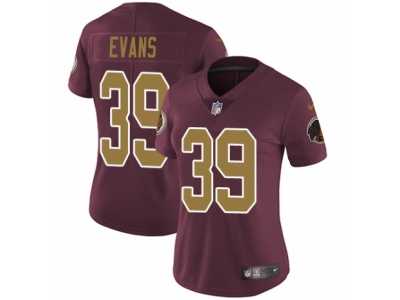 Women's Nike Washington Redskins #39 Josh Evans Burgundy Red Gold Number Alternate 80TH Anniversary Vapor Untouchable Limited Player NFL Jersey