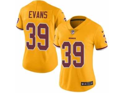 Women's Nike Washington Redskins #39 Josh Evans Limited Gold Rush NFL Jersey