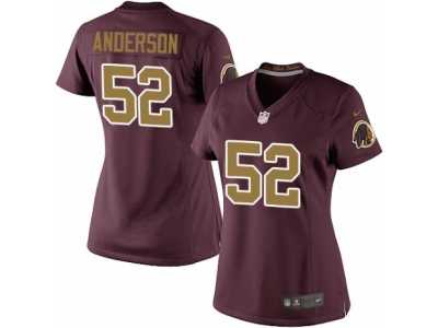 Women's Nike Washington Redskins #52 Ryan Anderson Limited Burgundy Red Gold Number Alternate 80TH Anniversary NFL Jersey