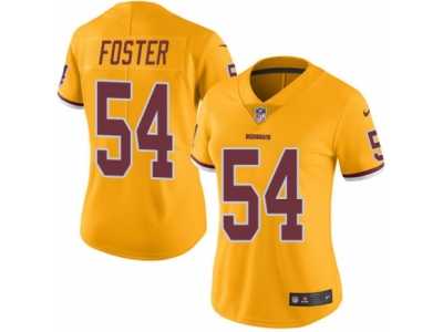 Women's Nike Washington Redskins #54 Mason Foster Limited Gold Rush NFL Jersey
