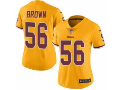 Women's Nike Washington Redskins #56 Zach Brown Limited Gold Rush NFL Jersey