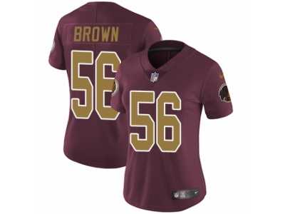 Women's Nike Washington Redskins #56 Zach Brown Vapor Untouchable Limited Burgundy Red Gold Number Alternate 80TH Anniversary NFL Jersey