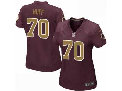 Women's Nike Washington Redskins #70 Sam Huff Game Burgundy Red Gold Number Alternate 80TH Anniversary NFL Jersey