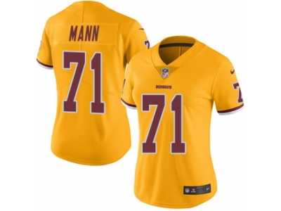 Women's Nike Washington Redskins #71 Charles Mann Limited Gold Rush NFL Jersey