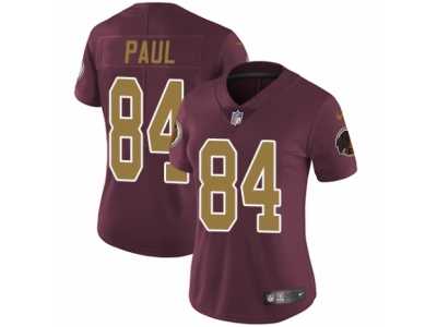 Women's Nike Washington Redskins #84 Niles Paul Vapor Untouchable Limited Burgundy Red Gold Number Alternate 80TH Anniversary NFL Jersey