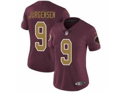 Women's Nike Washington Redskins #9 Sonny Jurgensen Vapor Untouchable Limited Burgundy Red Gold Number Alternate 80TH Anniversary NFL Jersey