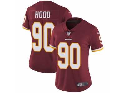 Women's Nike Washington Redskins #90 Ziggy Hood Vapor Untouchable Limited Burgundy Red Team Color NFL Jersey