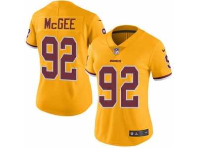 Women's Nike Washington Redskins #92 Stacy McGee Limited Gold Rush NFL Jersey