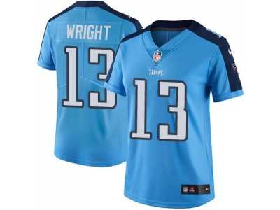 Women's Nike Tennessee Titans #13 Kendall Wright Light Blue Stitched NFL Limited Rush Jersey
