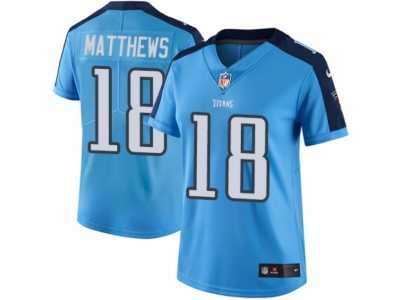 Women's Nike Tennessee Titans #18 Rishard Matthews Limited Light Blue Rush NFL Jersey
