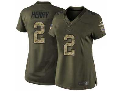 Women's Nike Tennessee Titans #2 Derrick Henry Green Stitched NFL Limited Salute to Service Jersey