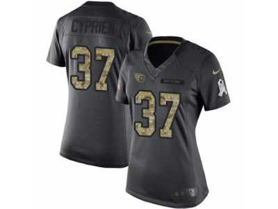 Women's Nike Tennessee Titans #37 Johnathan Cyprien Limited Black 2016 Salute to Service NFL Jersey