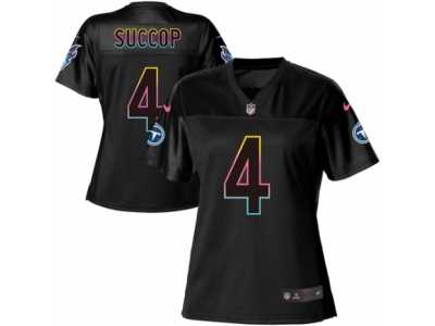 Women's Nike Tennessee Titans #4 Ryan Succop Game Black Fashion NFL Jersey